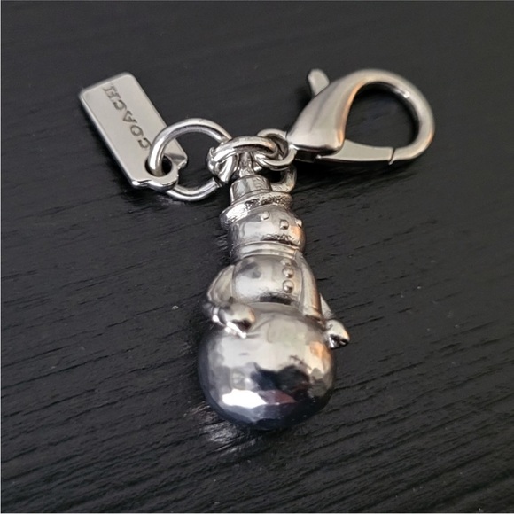 Coach Handbags - Coach Limited Edition Snowman 3D Silver-Tone Bag‎ Charm or Key Fob
